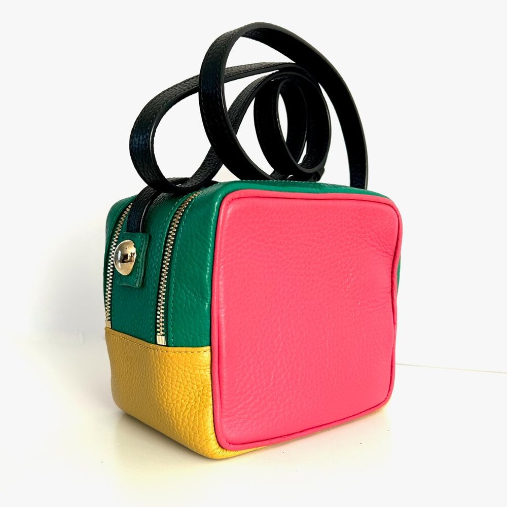 RARE Sara Battaglia Multicolor Cube Crossbody Bag EUC